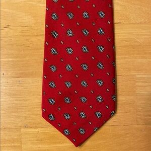 Frenchi Red Silk Paisley Tie